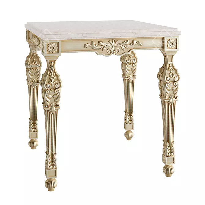 Roberto Giovannini Bedside Table: Ornate Carving & Dual Material Design 3D model image 1