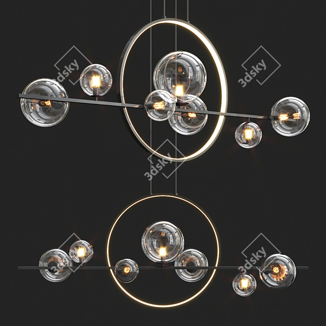 Elegance Personified: IONA L HALO Chandelier 3D model image 2