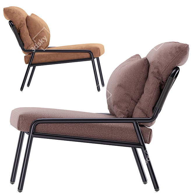 Modern Zoe Armchair: Elegant Comfort 3D model image 3