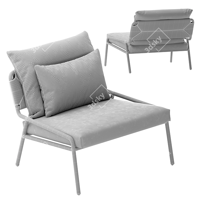 Modern Zoe Armchair: Elegant Comfort 3D model image 6