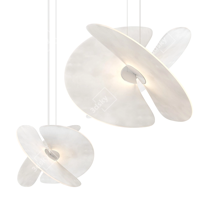 Minimalist Magnetic Heart Chandelier 3D model image 1