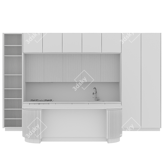 Modern Kitchen Set 62 3D model image 6