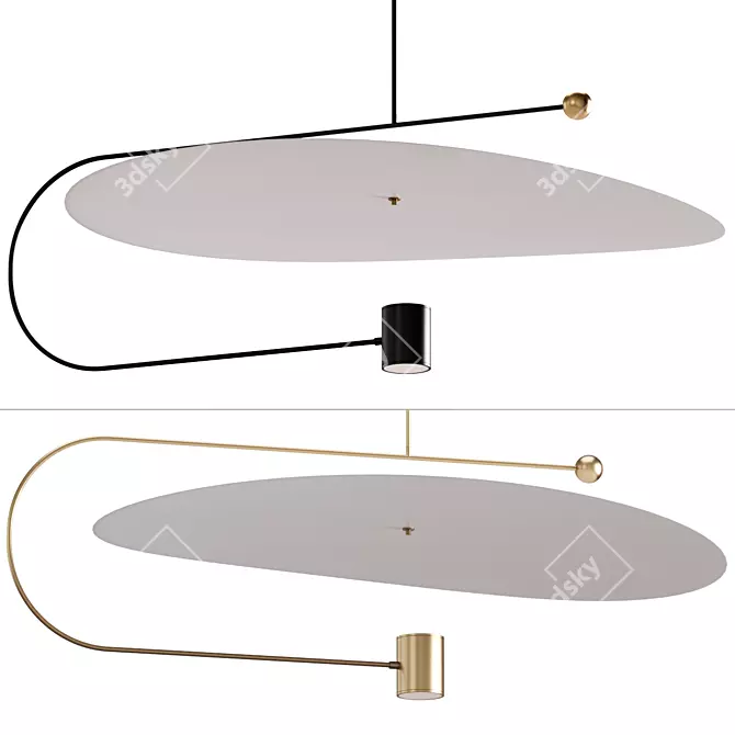Affordable Hanging Lamp | 90cm Diameter 3D model image 1