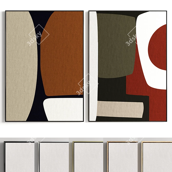 Modern Art Frames Combo - E-357 3D model image 1