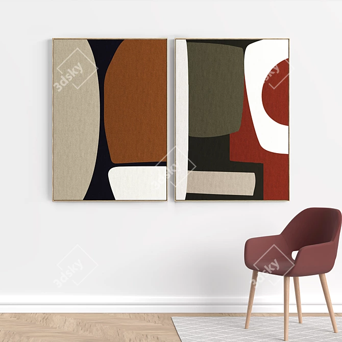 Modern Art Frames Combo - E-357 3D model image 5