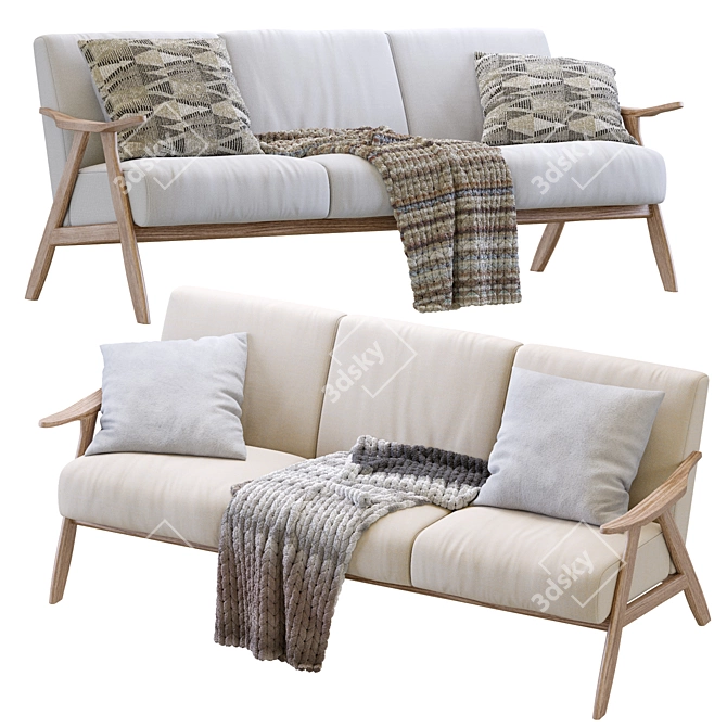Hofstetter Sofa: Modern Comfort with Sleek Design 3D model image 4