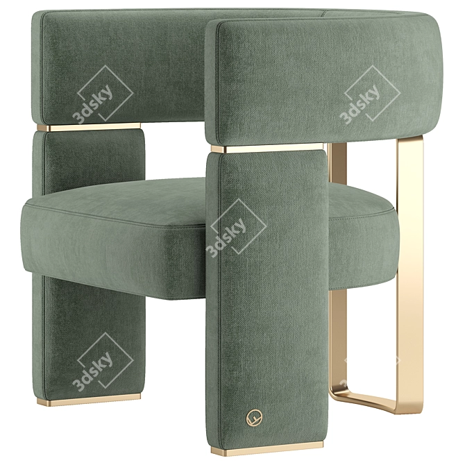 Fendi Casa Margaret: Elegant Armchair for Luxurious Comfort 3D model image 1