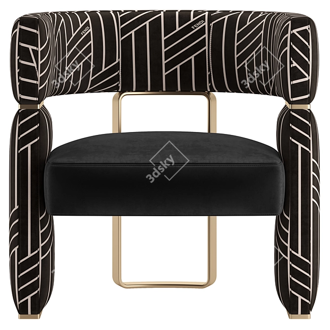 Fendi Casa Margaret: Elegant Armchair for Luxurious Comfort 3D model image 3