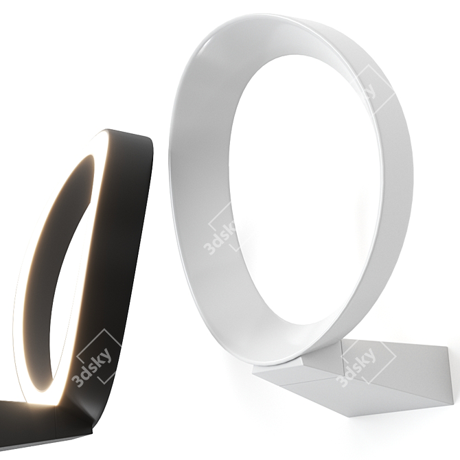 Sleek Wall Lamp - Led O by Martinelli Luce 3D model image 1