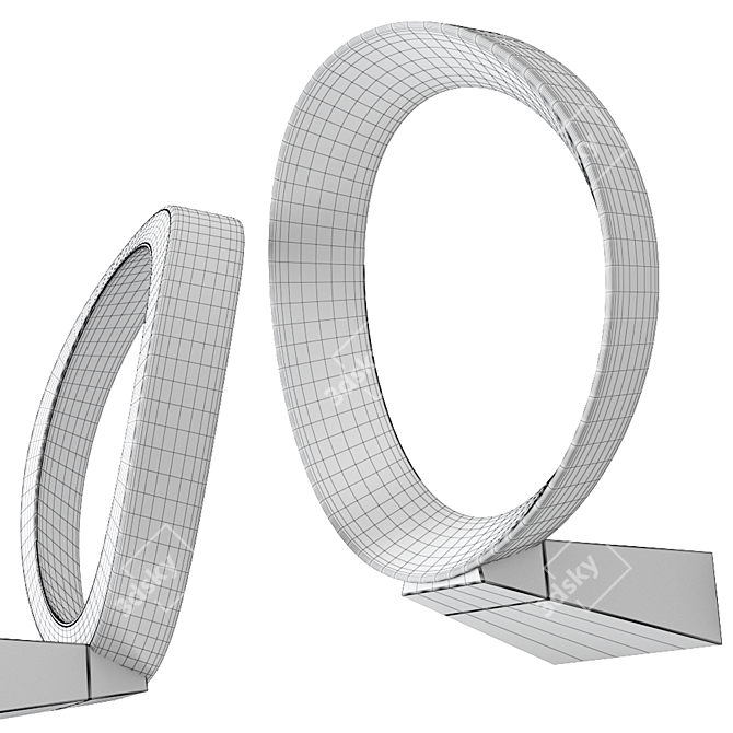 Sleek Wall Lamp - Led O by Martinelli Luce 3D model image 2