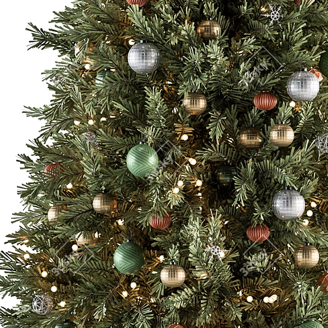 Festive Outdoor Christmas Tree 3D model image 2