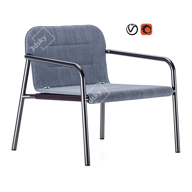 Scandi Stackable Kapa Lounge: Sleek & Stylish 3D model image 1