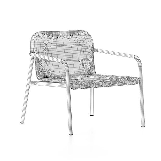 Scandi Stackable Kapa Lounge: Sleek & Stylish 3D model image 4