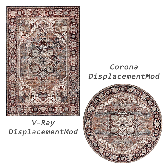 Versatile Set of 8 Rugs for Stunning 3D Renders 3D model image 3