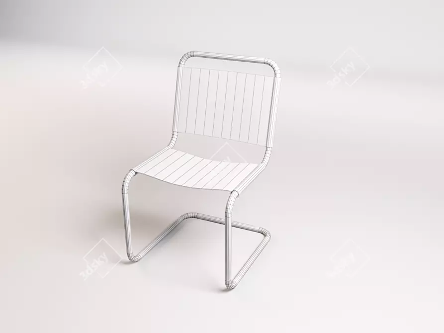 Sleek Metal Chair 3D model image 1