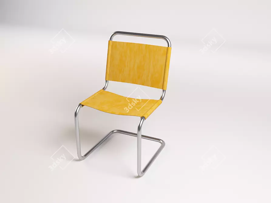 Sleek Metal Chair 3D model image 2