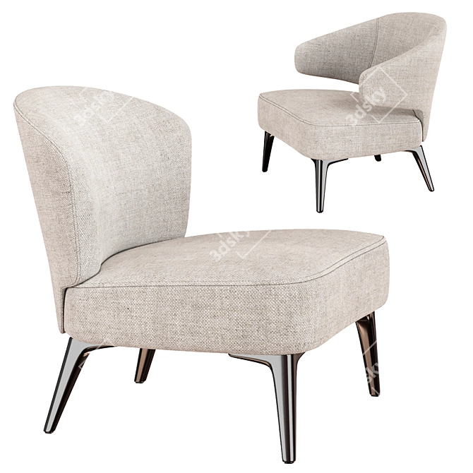 Elegant Aston Armchair: Contemporary Design 3D model image 2