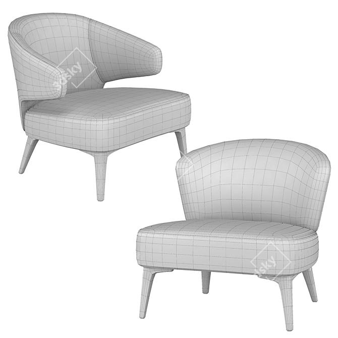 Elegant Aston Armchair: Contemporary Design 3D model image 3