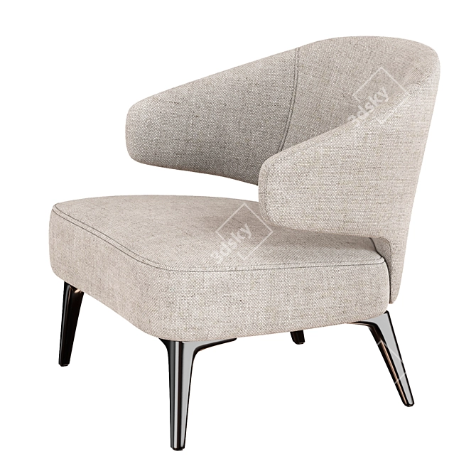 Elegant Aston Armchair: Contemporary Design 3D model image 6