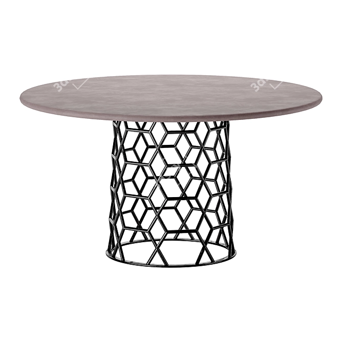 Geometric Concrete Dining Table 3D model image 1