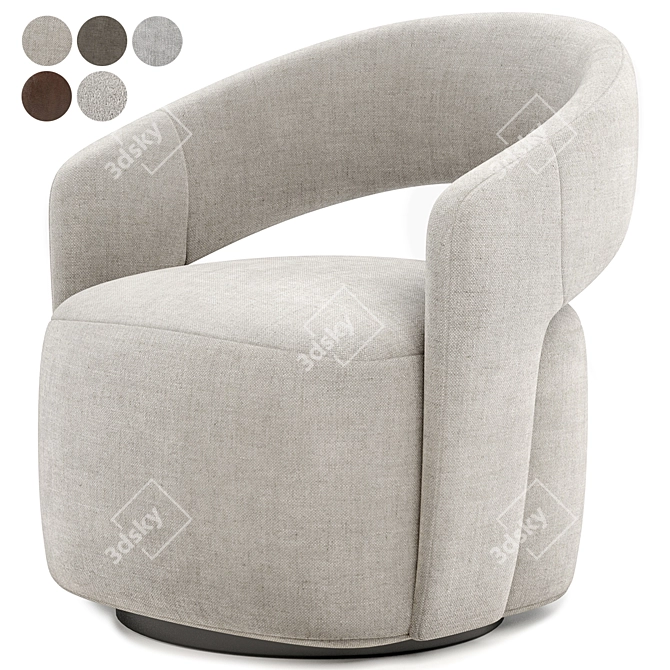 Contemporary Judi Armchair: Ultimate Comfort 3D model image 2