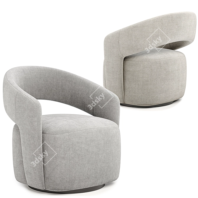 Contemporary Judi Armchair: Ultimate Comfort 3D model image 5