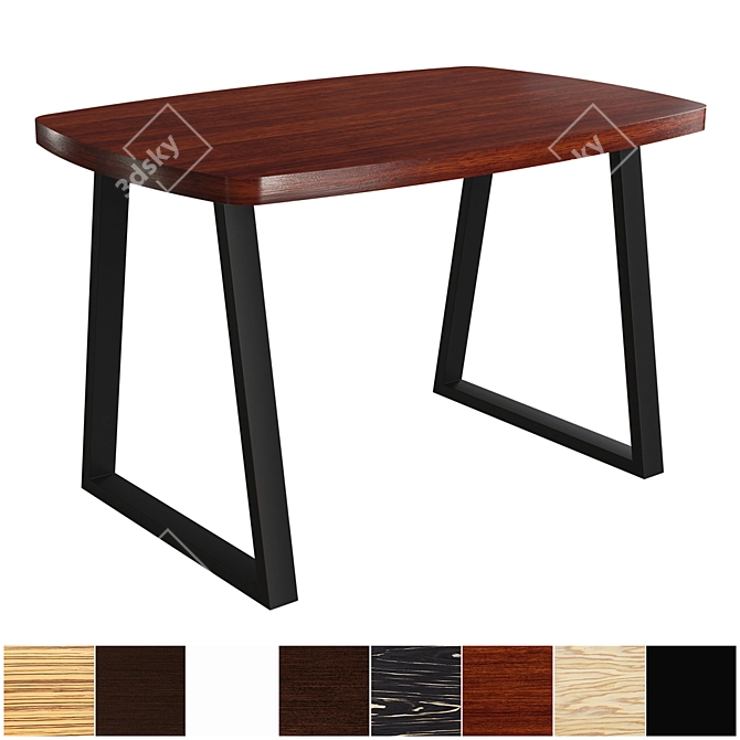 Gaspar-6 OM - Stylish Metal and Wood Dining Table 3D model image 1