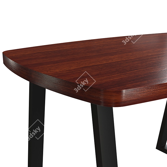 Gaspar-6 OM - Stylish Metal and Wood Dining Table 3D model image 2