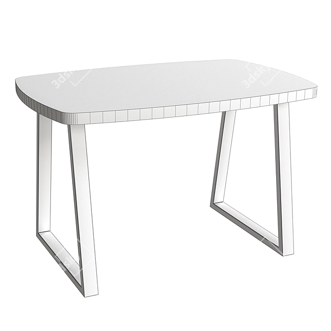 Gaspar-6 OM - Stylish Metal and Wood Dining Table 3D model image 3