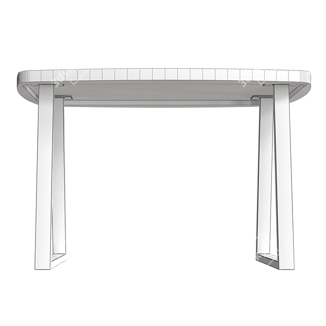 Gaspar-6 OM - Stylish Metal and Wood Dining Table 3D model image 4