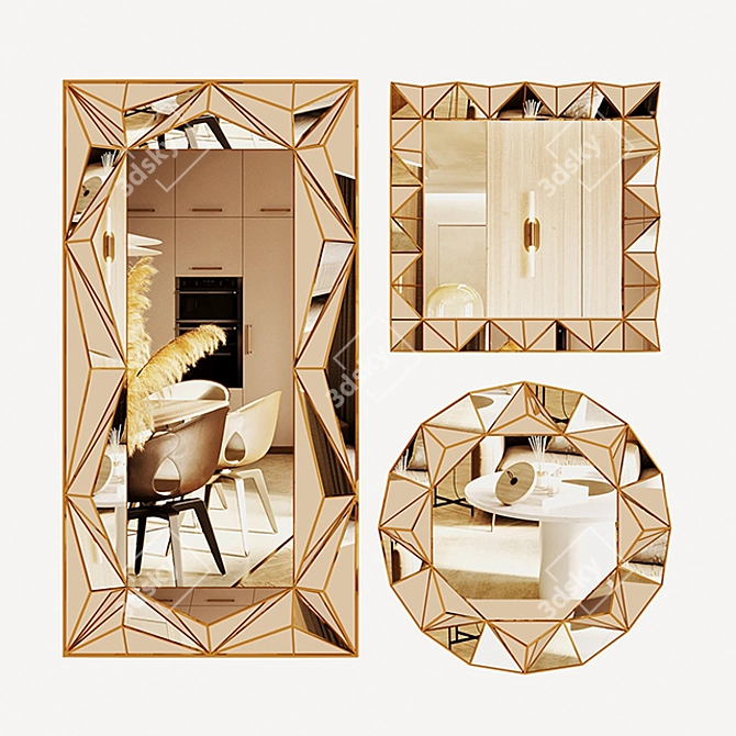  Geometric Decorative Mirror 3D model image 1