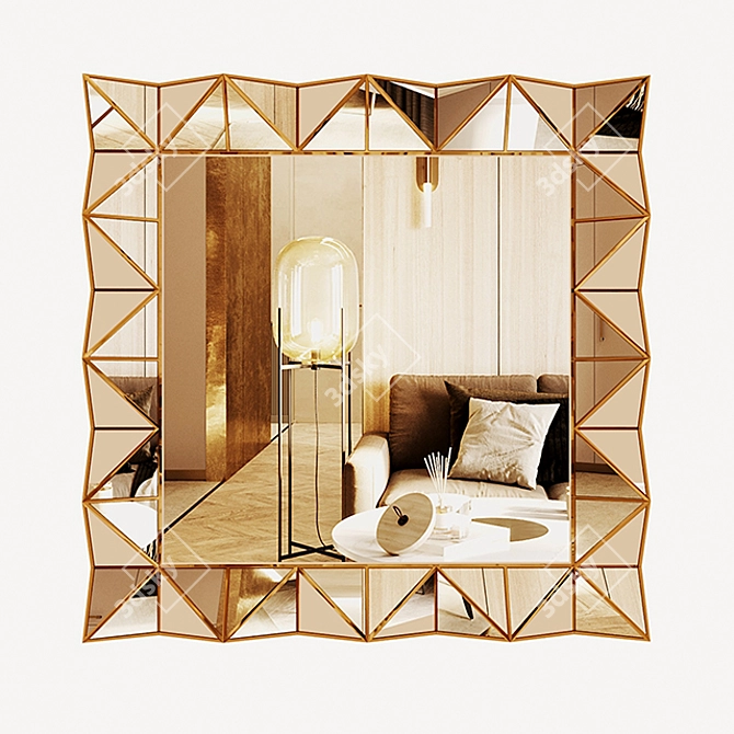  Geometric Decorative Mirror 3D model image 2