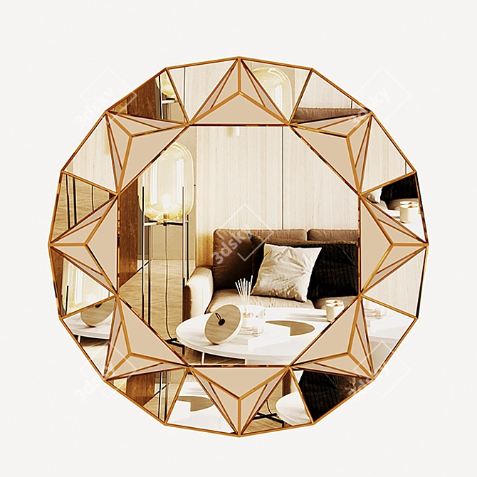  Geometric Decorative Mirror 3D model image 3
