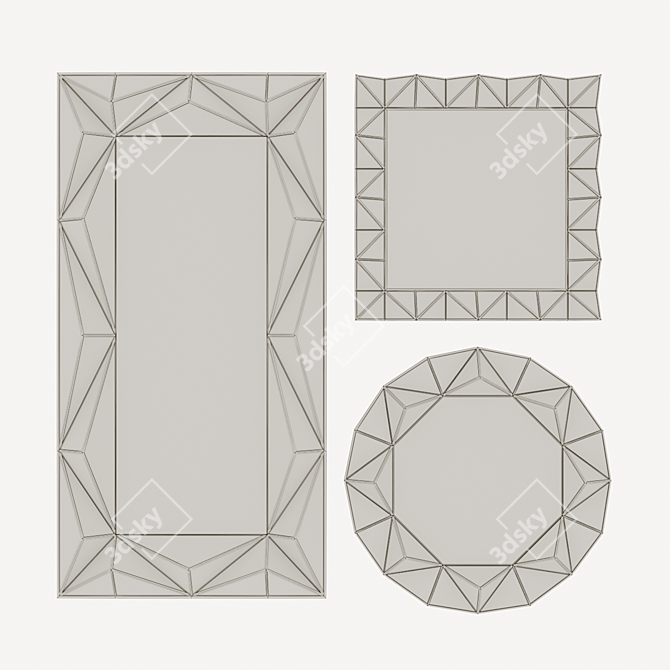  Geometric Decorative Mirror 3D model image 5