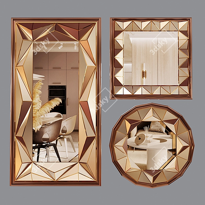  Geometric Decorative Mirror 3D model image 7