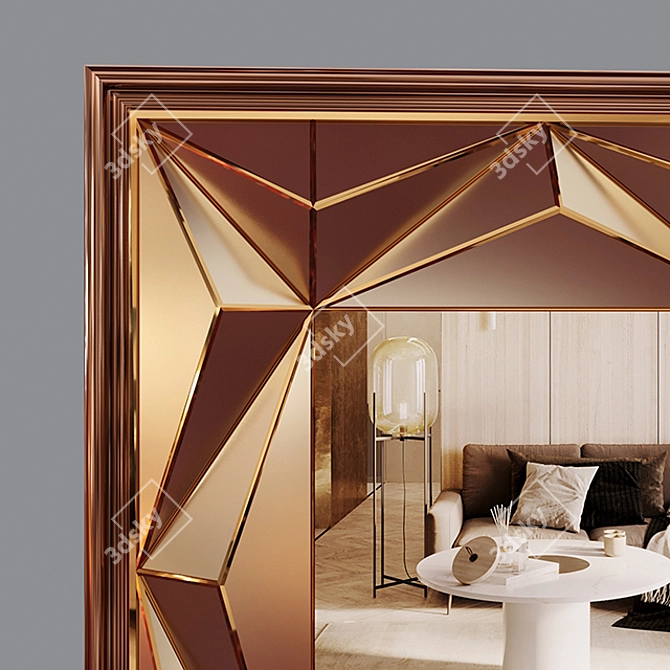  Geometric Decorative Mirror 3D model image 8