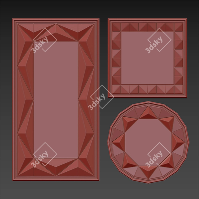  Geometric Decorative Mirror 3D model image 11