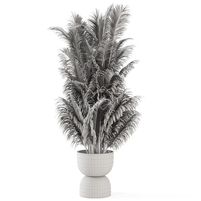 Rustic Concrete Pot Indoor Plants 3D model image 7