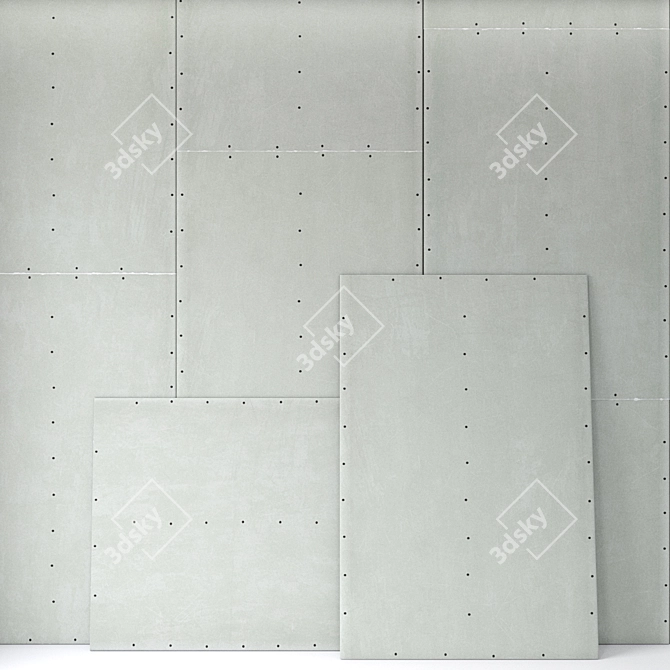 Seamless Texture Drywall Panels 3D model image 1