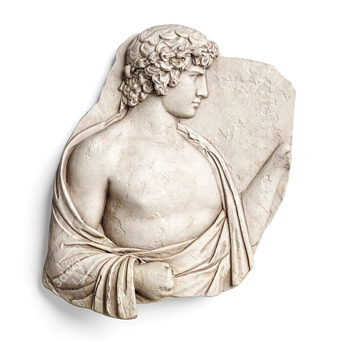 Exquisite Antinous Marble Relief 3D model image 1