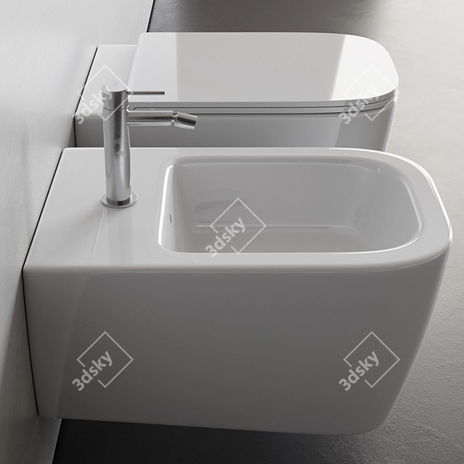 Rexa Design Maybe.2 WC&Bidet: Wall-Hung Luxury 3D model image 3