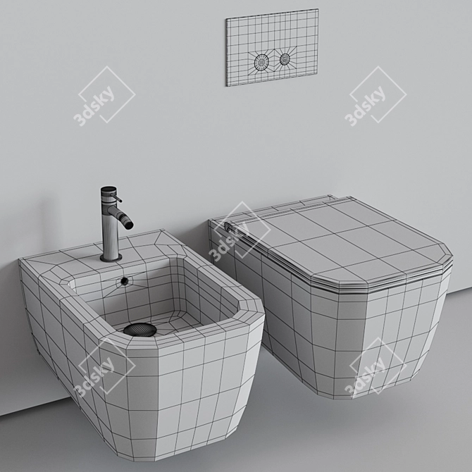 Rexa Design Maybe.2 WC&Bidet: Wall-Hung Luxury 3D model image 6