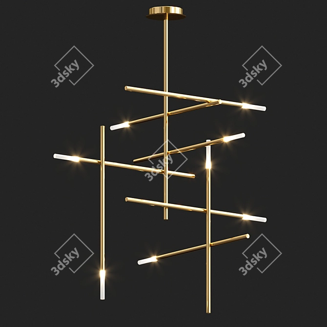 Elegant Dimmable LED Chandelier 3D model image 1