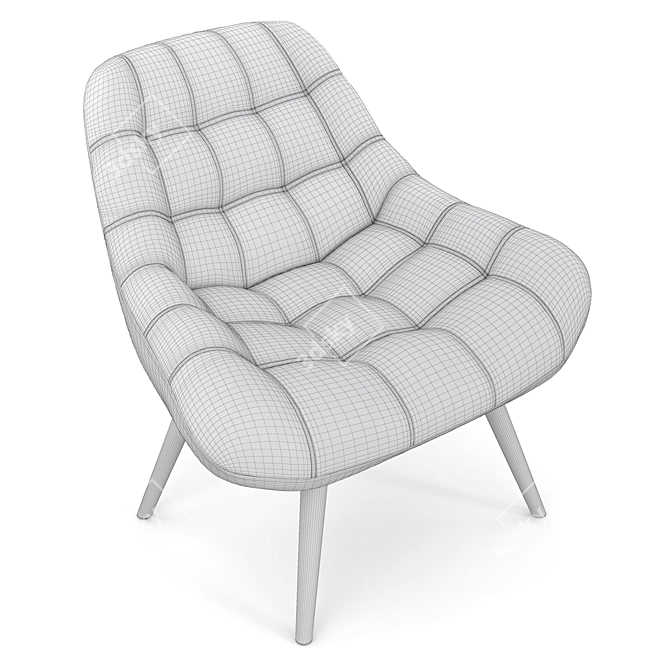 Elegant Grey Fabric Chair - Olaf 3D model image 3