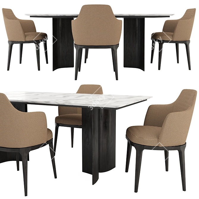 Elegance Redefined: Lema's Lucylle Chair & Gulliwing Table 3D model image 1