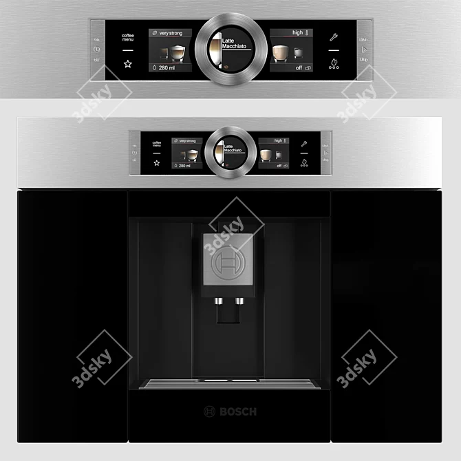 Bosch Kitchen Appliance Set: Coffee Machine, Oven, Microwave 3D model image 4