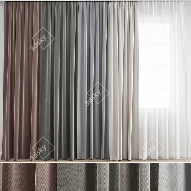 Polygonal Curtain Model 3D model image 1