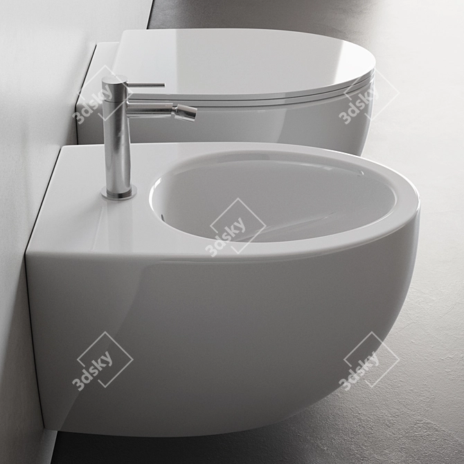 Rexa Design About.2 Wall-Hung WC & Bidet: Minimalistic Elegance 3D model image 3