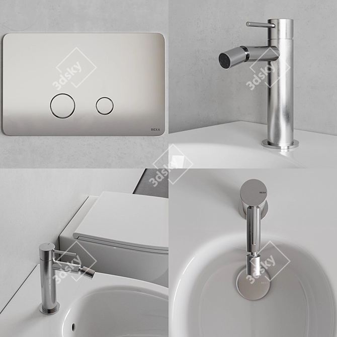 Rexa Design About.2 Wall-Hung WC & Bidet: Minimalistic Elegance 3D model image 5