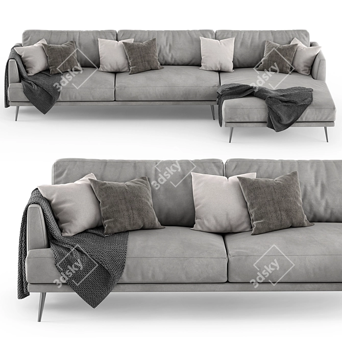 Sleek Corner Sofa by Egoitaliano 3D model image 2